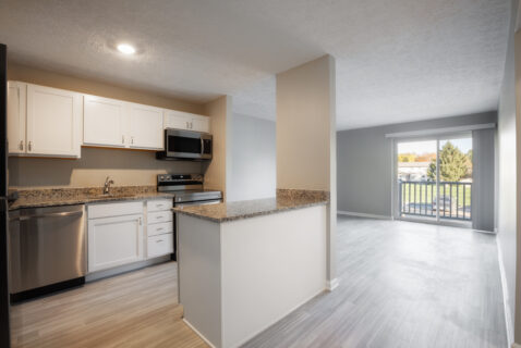 Updated 1 Bedroom Kitchen & Living Room - Seton Square North - a BRC Properties location